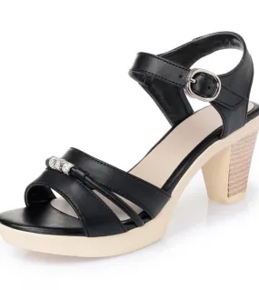 2022 nuovi sandali estivi donna elegante scarpe moda strass tacco alto sandali vera pelle altezza aumento bocca di pesce