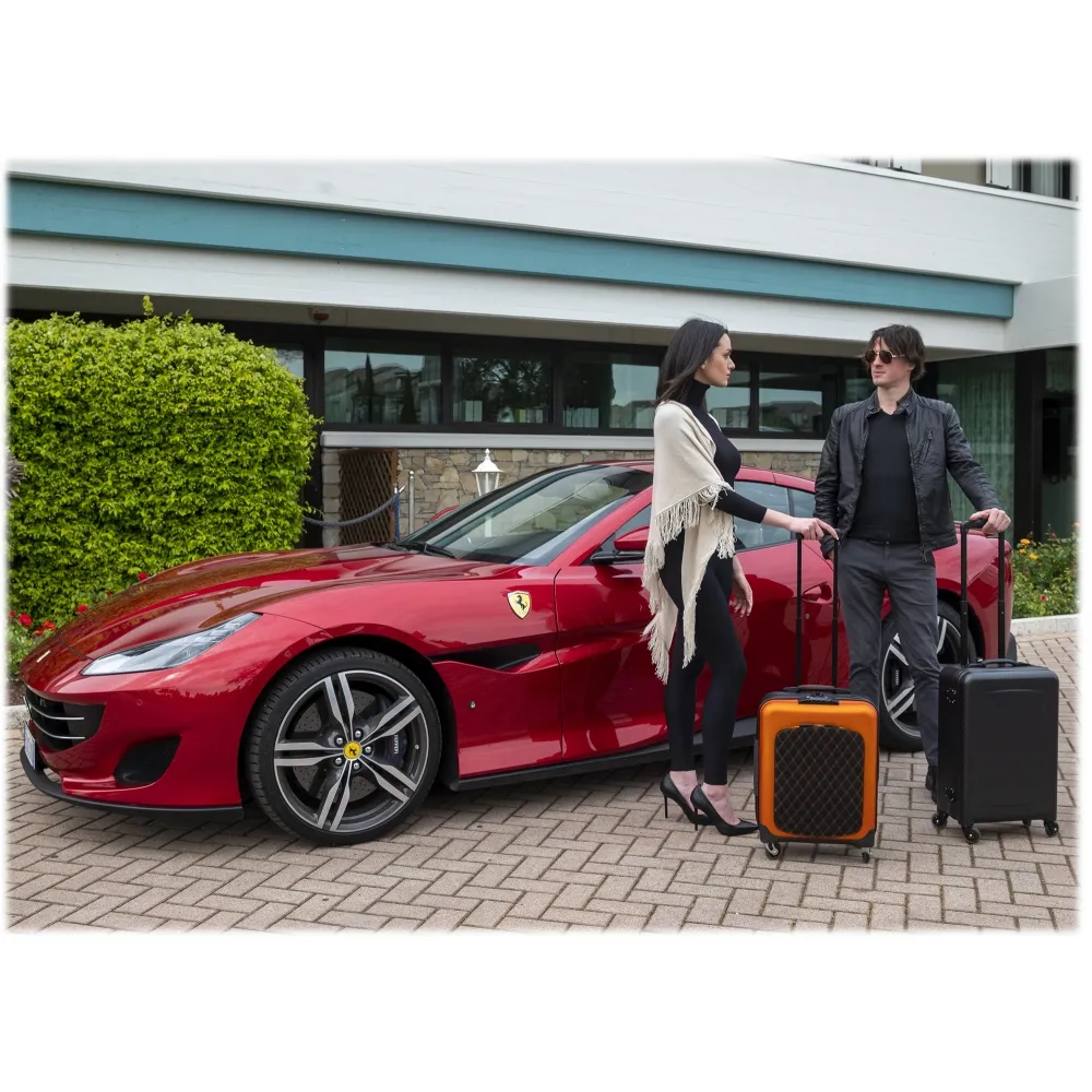 Avvenice - Aura - Trolley in Fibra di Alluminio e Carbonio - Arancione - Handmade in Italy - Exclusive Luxury Collection
