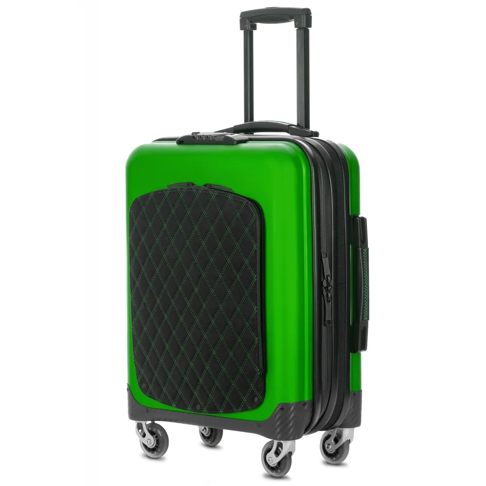 Avvenice - Aura - Trolley in Fibra di Alluminio e Carbonio - Verde - Handmade in Italy - Exclusive Luxury Collection