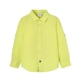 Boboli camicia bambino e ragazzo in lino a manica lunga 736039-1179 lemon