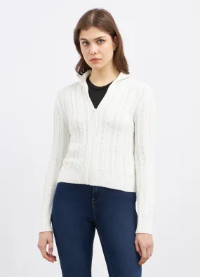 Cardigan in misto cotone a treccia donna