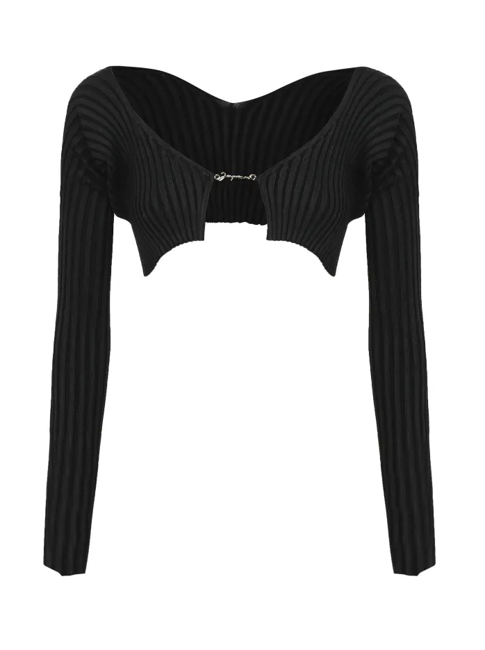 CARDIGAN LA MAILLE PRALU CON LOGO MICRO CHARM