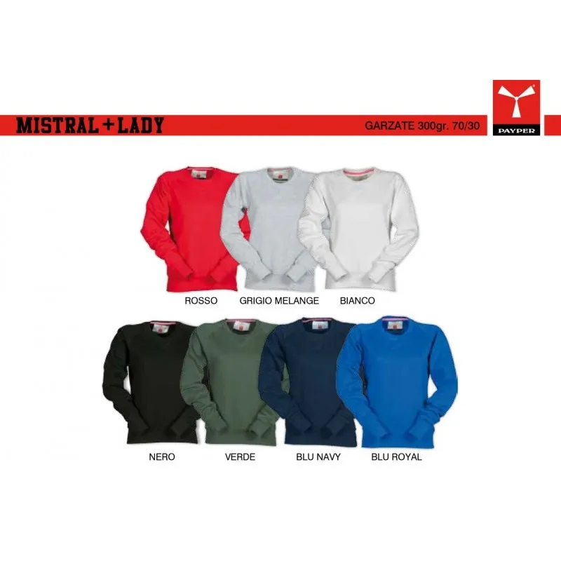 Felpa Girocollo e manica Raglan Mistral+ Donna | Payper MISTRAL LADY