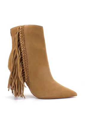 GUESS Stivaletto Tronchetto Tacco Alto Con Frange Brown FL5SIDSUE10