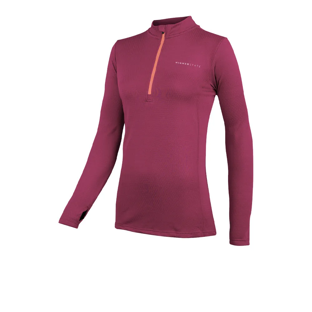 Higher State L/S 1/4 Cerniera Thermal Grid per donna Top