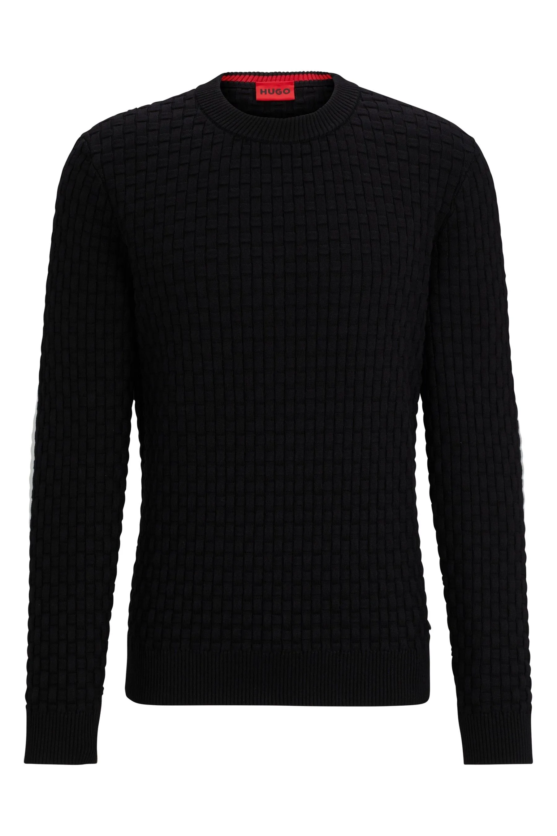 HUGO Maglione relaxed fit in cotone lavorato a maglia 3D    