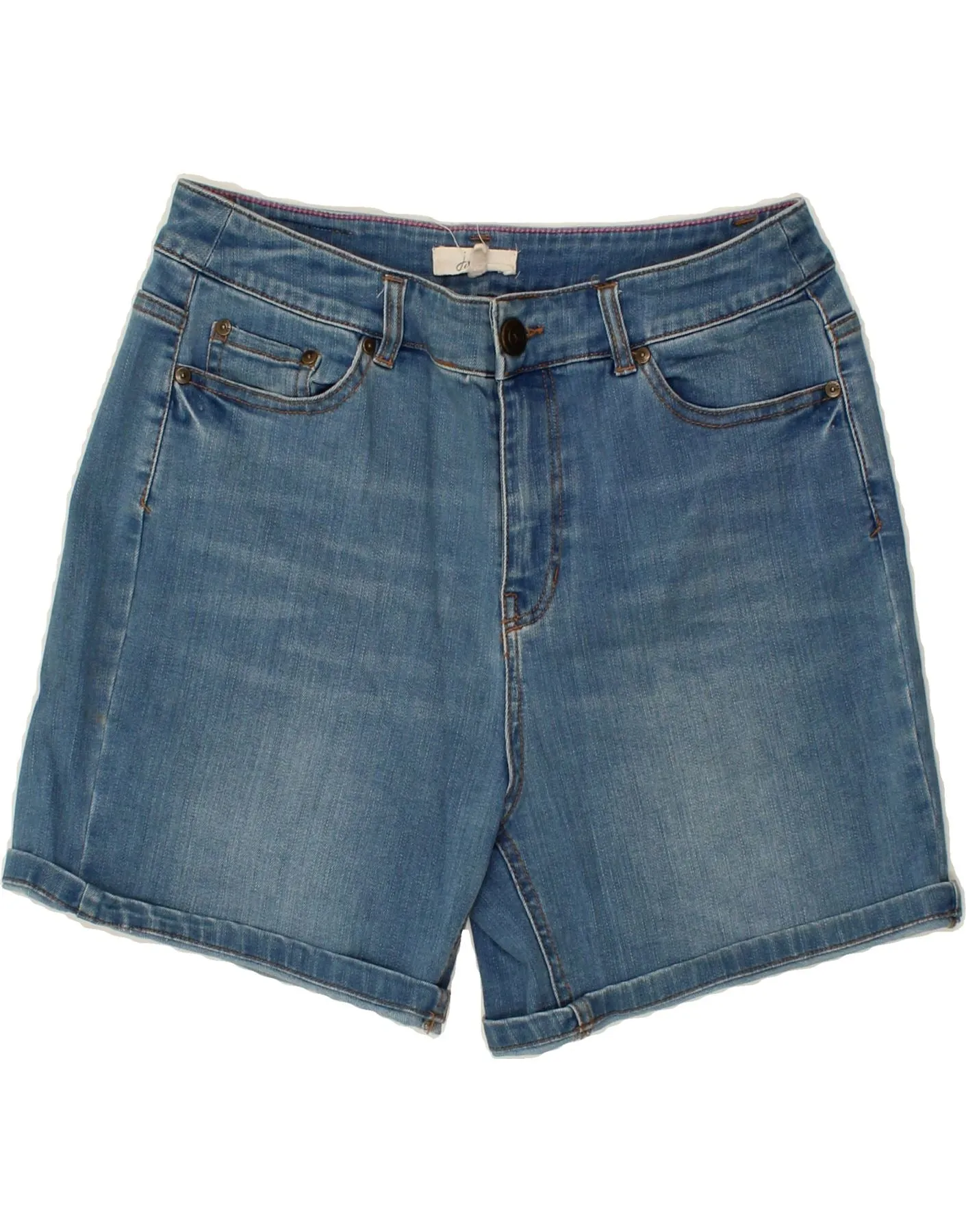 JOULES Womens High Waist Denim Shorts UK 12 Medium W30  Blue Cotton