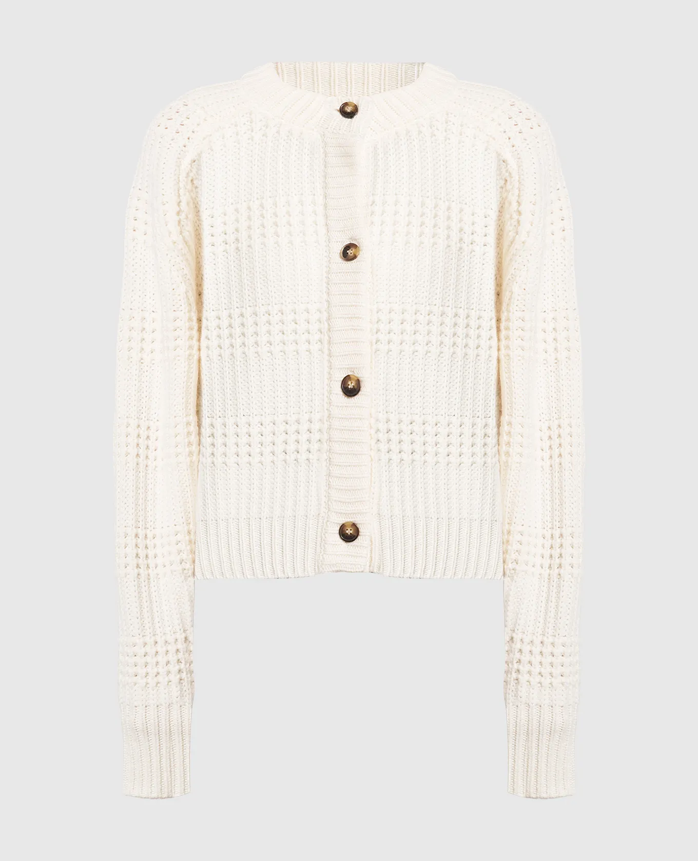 Lou Lou Studio Cardigan in cashmere bianco con motivo strutturato ALSTA