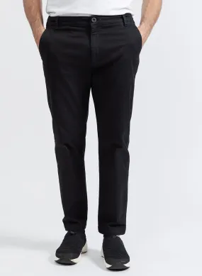  NEW MAN   RUSH - Pantaloni chino dritti in misto cotone | Nero