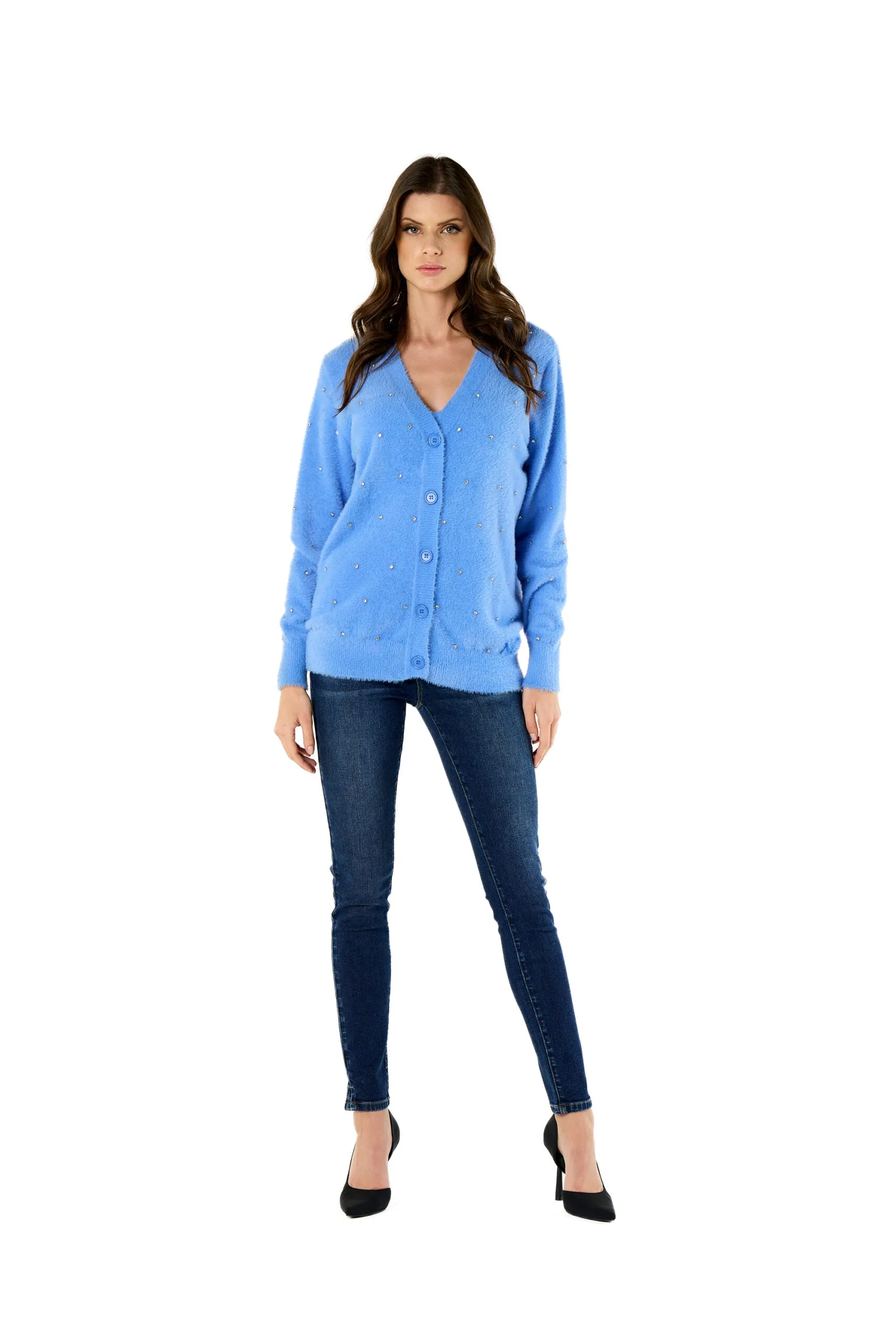 Nosecrets Milano Maxi cardigan diamanti