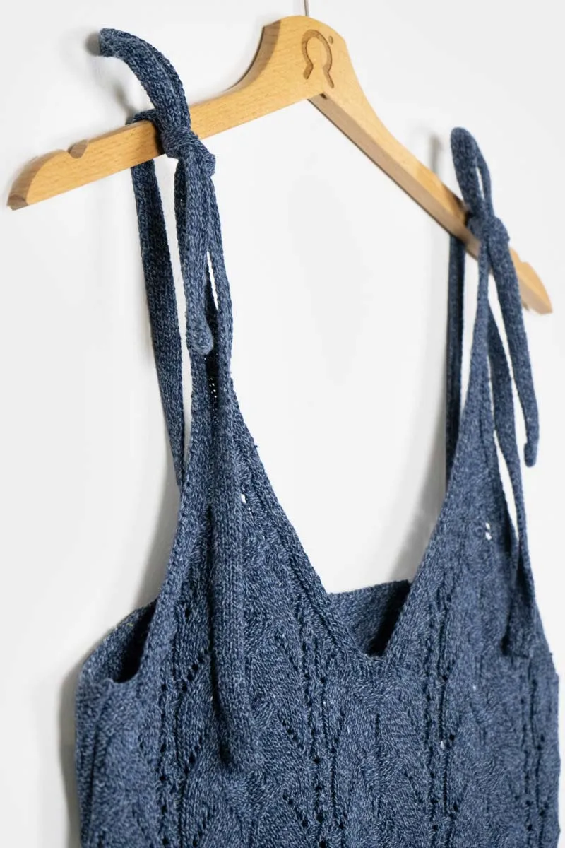      RENÉ Top Donna Cotone Jeans Rigenerato  