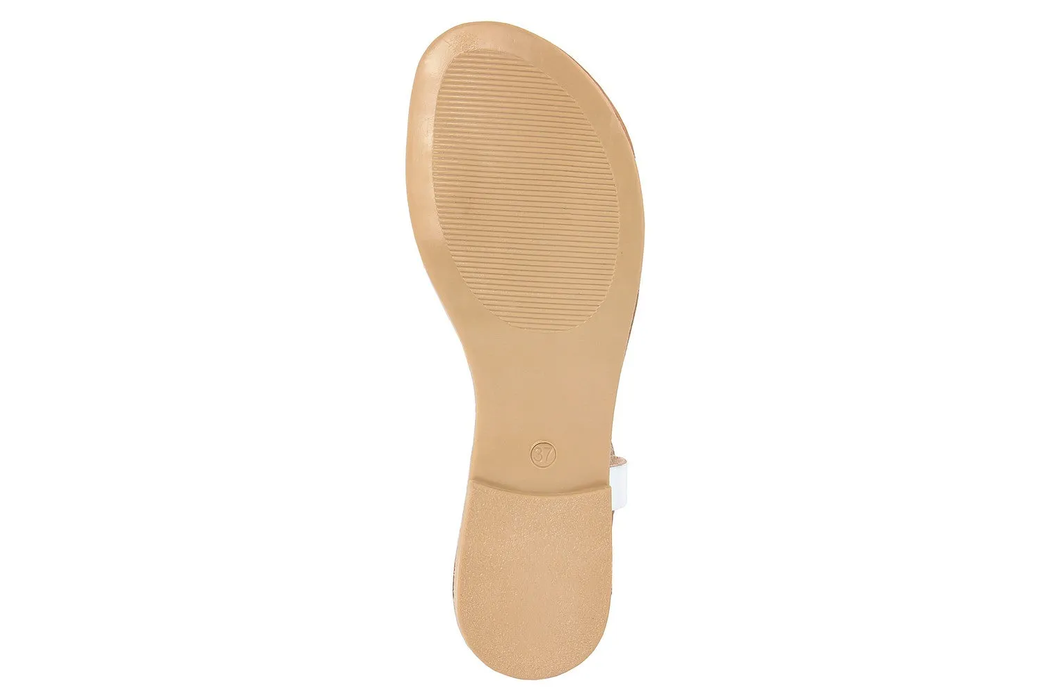 Sandali Flat Made in Italy in pelle colore Bianco