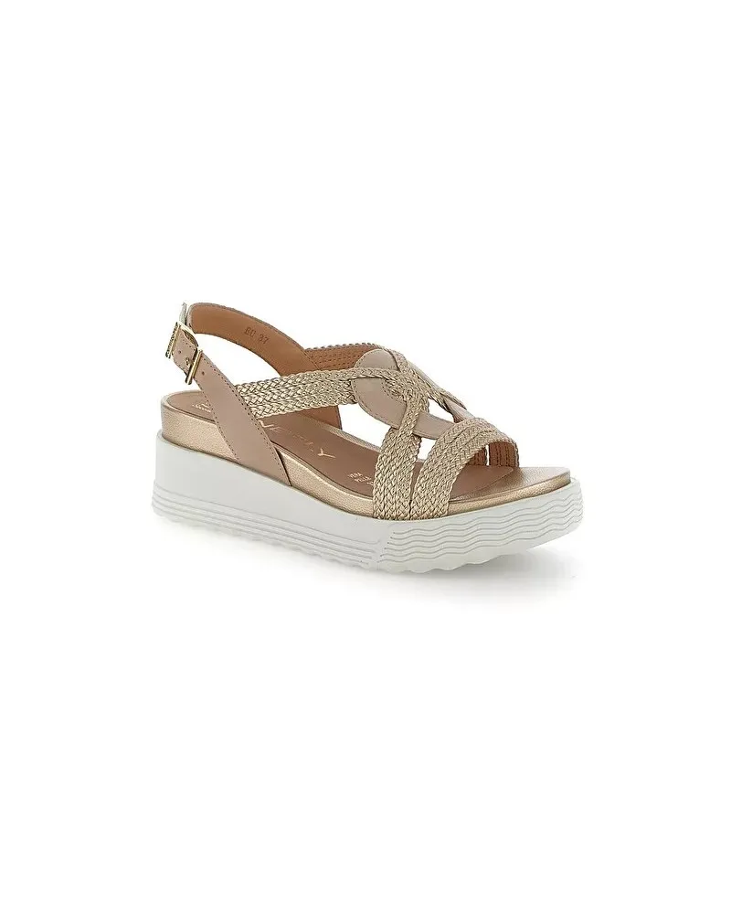 Stonefly sandalo con zeppa oro 220895