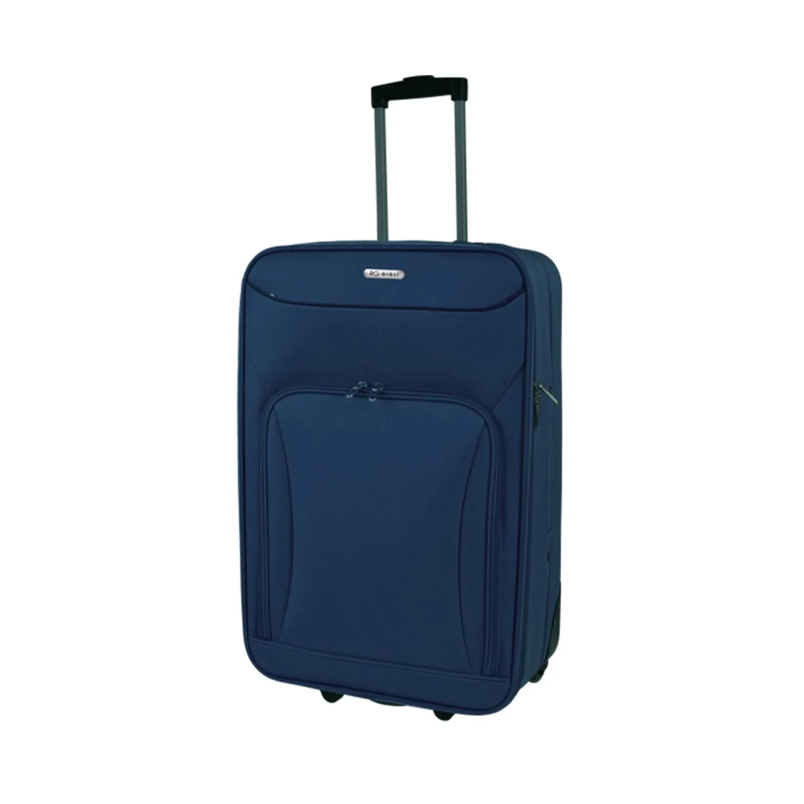 Trolley blu medio con due ruote e lucchetto ad arco