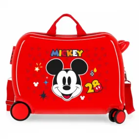 TROLLEY CAVALCABILE4 RUOTE ABS MICKEY GET MOVING DISNEY ORIGINAL 50X38X20CM VALIGIA TOPOLINO BAGAGLIO A MANO CHIUS.COMBI