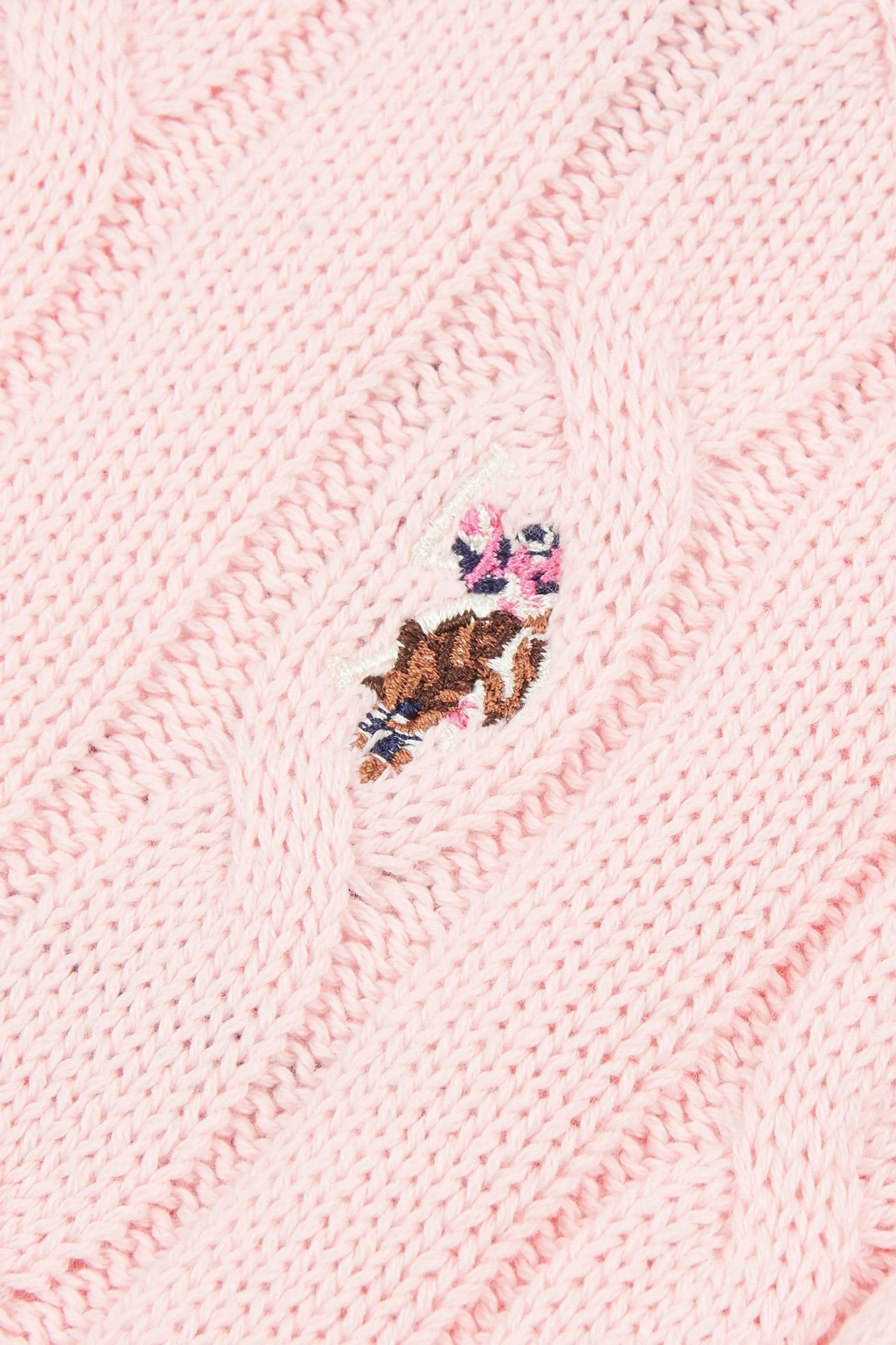 U.S. Polo Assn. Girocollo Donna Maglia a trecce Rosa - Maglione    