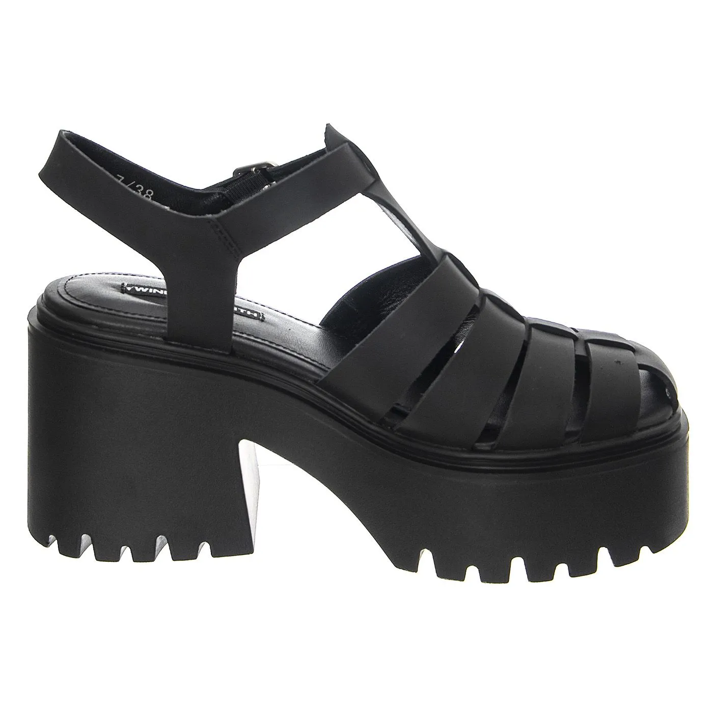 Windsor Smith Eternity Black Leather - Sandali Donna Neri    